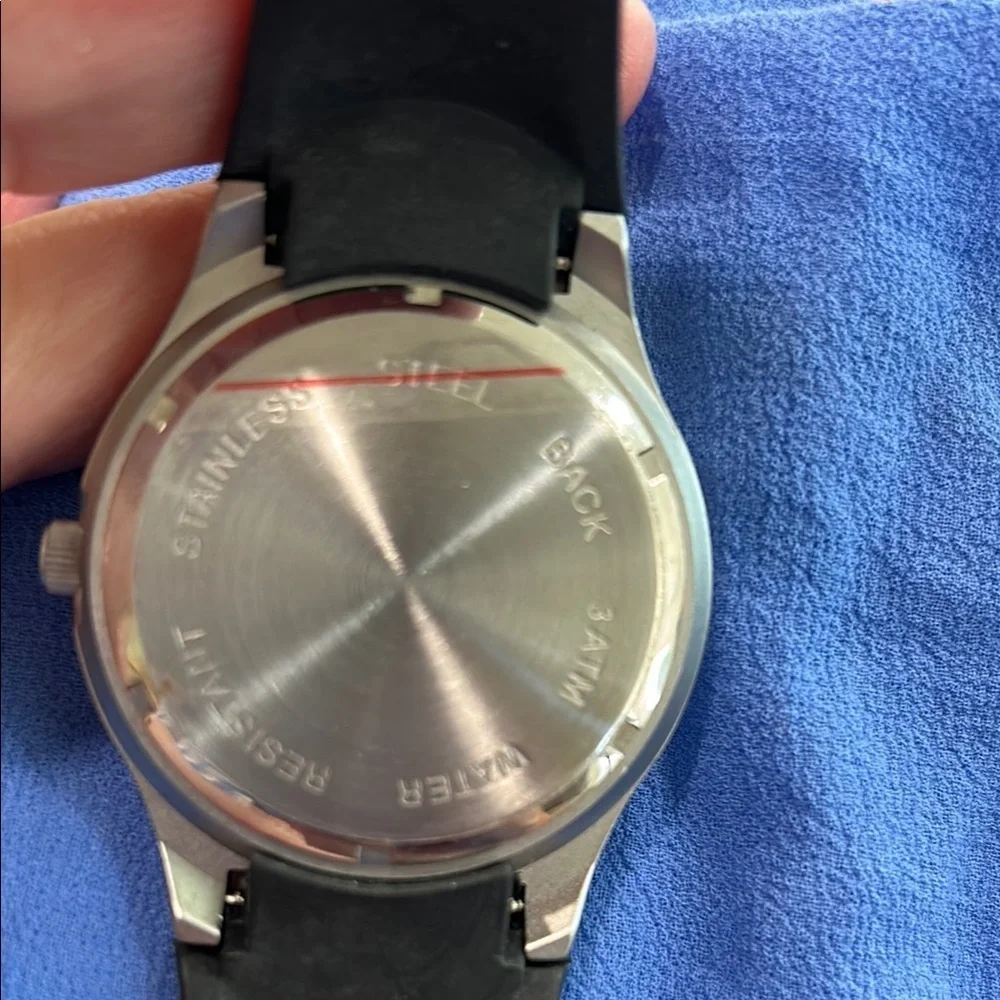 Sharp Silver and Black Analog Sport Watch